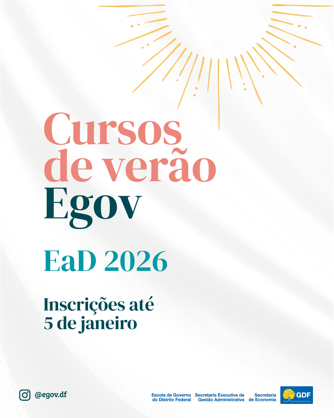 Egov abre inscrições para turmas de verão online