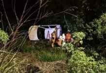 Capotagem deixa quatro pessoas feridas em Brazlândia