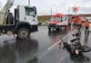 Motociclista fica ferido após colisão com caminhão na EPTG nesta segunda